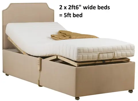 5ft Visco Elastic Memory Foam Electric Adjustable Rise Raise Recliner Divan Bed Set