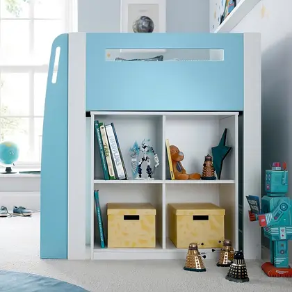 Lacy Blue Storage Mid Sleeper Bunk Bed Frame thumbnail 3