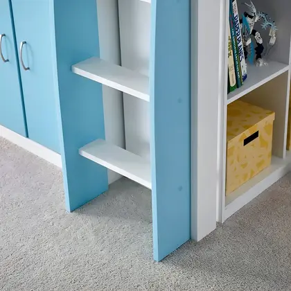 Lacy Blue Storage Mid Sleeper Bunk Bed Frame thumbnail 5