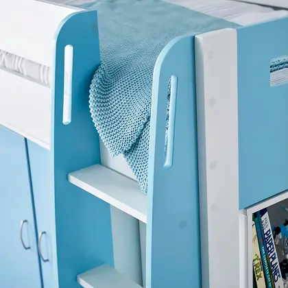 Lacy Blue Storage Mid Sleeper Bunk Bed Frame thumbnail 7