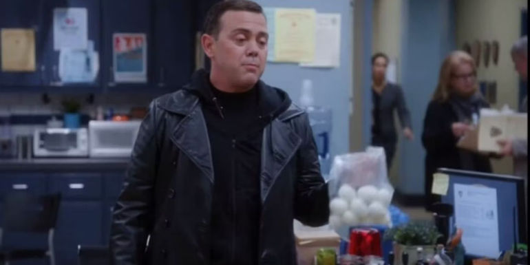 Charles Boyle at work looking serious on Brooklyn Nine-Nine