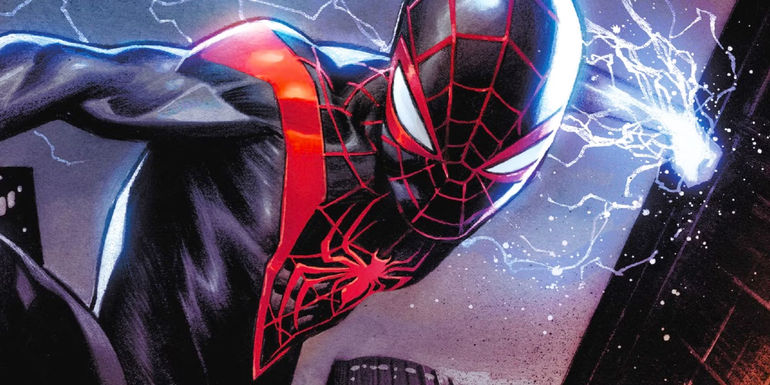 Miles powers up a venom punch in Marvel Comics