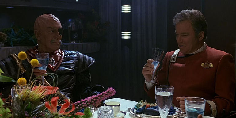 Kirk and Chang have dinner in The Undiscovered Country