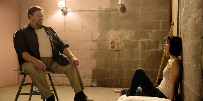 John Goodman and Mary Elizabeth Winstead in 10 Cloverfield Lane.