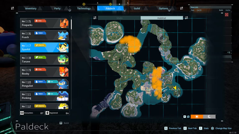 Where to find Sparkits in Palworld