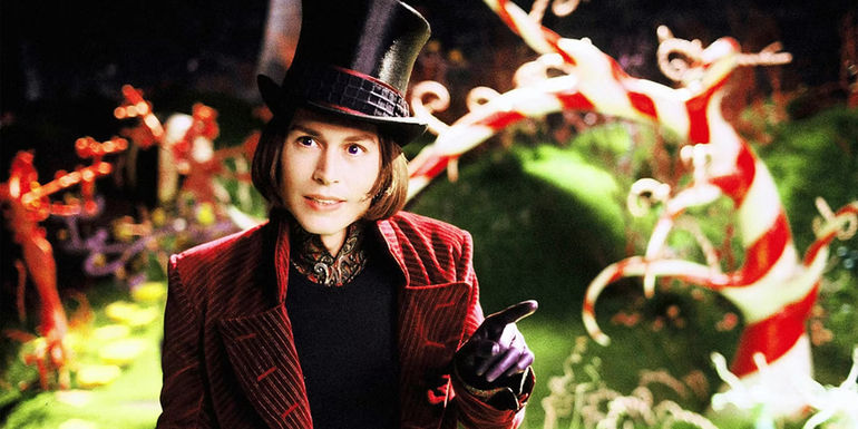 Johnny Depp as Willy Wonka in Charlie and the Chocolate Factory