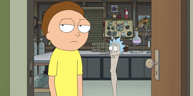 Morty and Leg Rick in Rick and Morty season 7