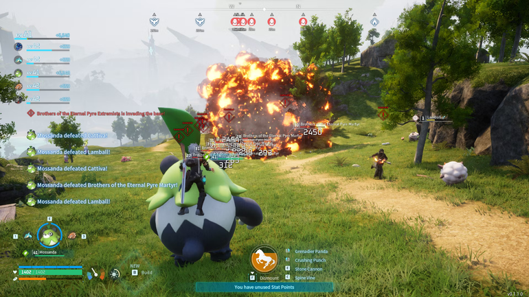 Mossanda's grenade launcher attack in Palworld