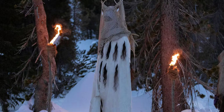 Yellowjackets' antler queen in the woods and the snow