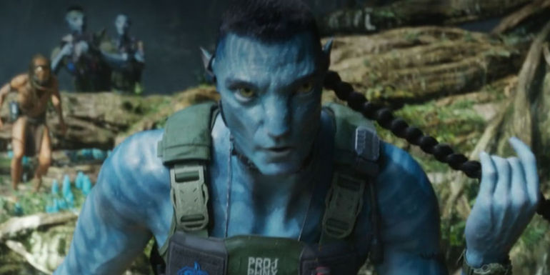 Recombinant Quaritch holding his hair in Avatar: The Way of Water