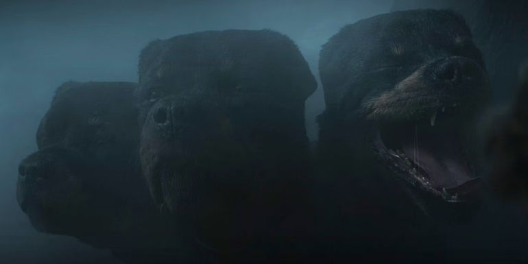 Cerberus yawning in Percy Jackson episode 7