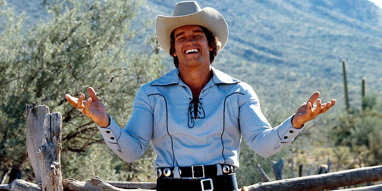 Arnold Schwarzenegger's Handsome Stranger shrugs in The Villain's ending