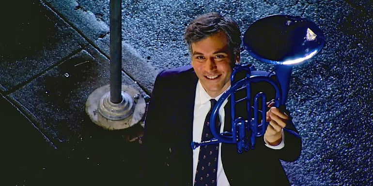 Ted with a Blue French Horn in HIMYM