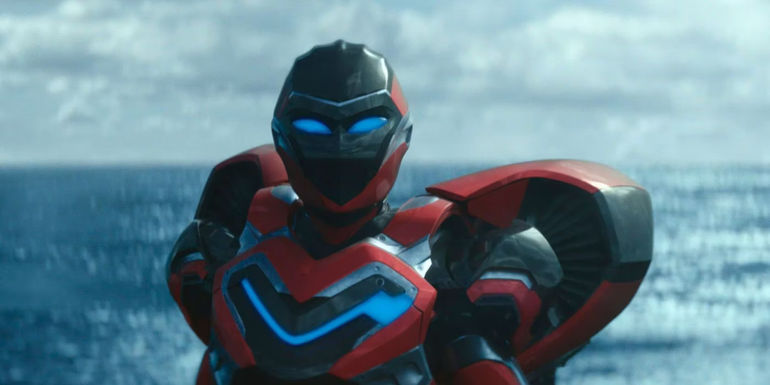 Ironheart (Dominique Thorne) at the battle vs the Talokans in Black Panther Wakanda Forever
