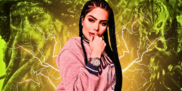 90 day fiance larissa lima with monster background pink top