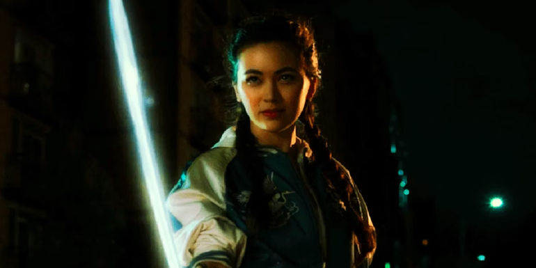 Colleen Wing with her chi sword at the end of Iron Fist season 2