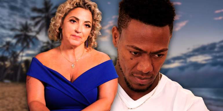 90 Day Fiance's Daniele Gates and Yohan Geronimo looking serious
