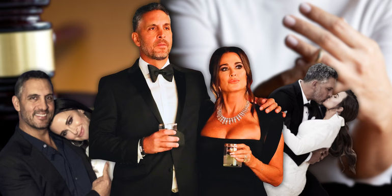 Kyle Richards and Mauricio Umansky from RHOBH montage in formalwear