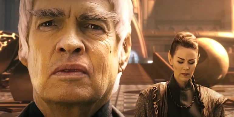 Soval and another Vulcan look concerned