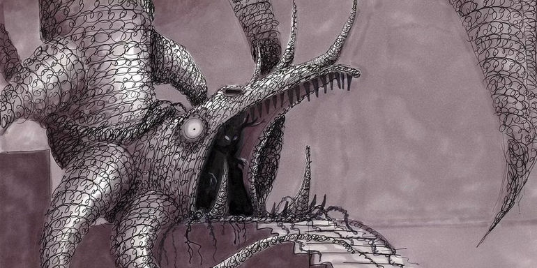 Tim Burton's concept art for the black cauldron