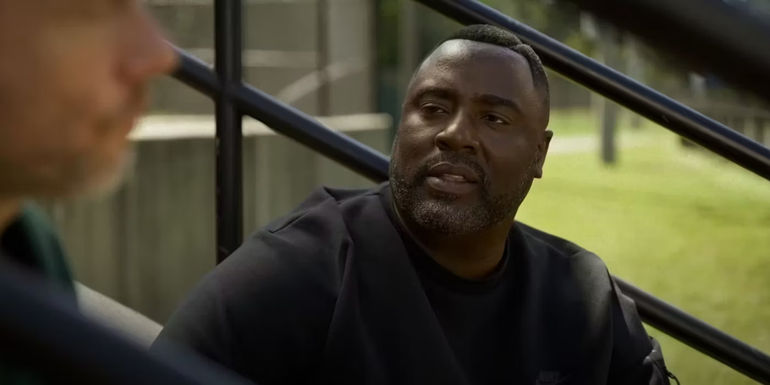 Bashir Salahuddin on the bleachers in Miller's Girl