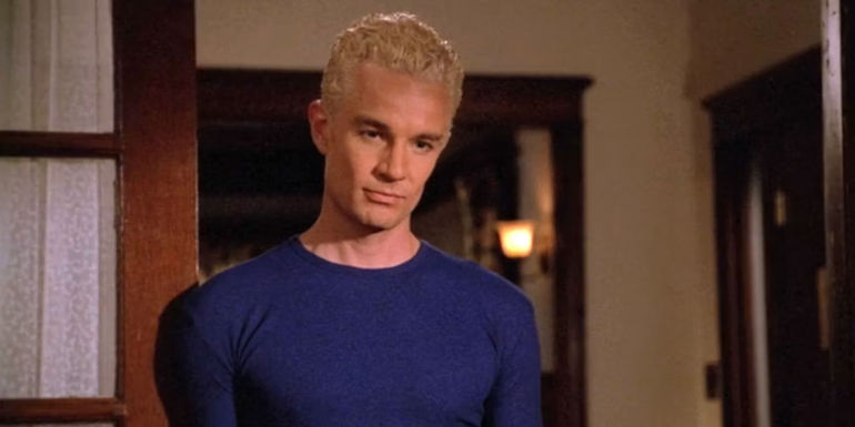 James Marsters as Spike in a Blue Shirt in Buffy the Vampire Slayer