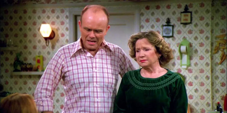 Red and Kitty Forman looking disappointed in That '70s Show.