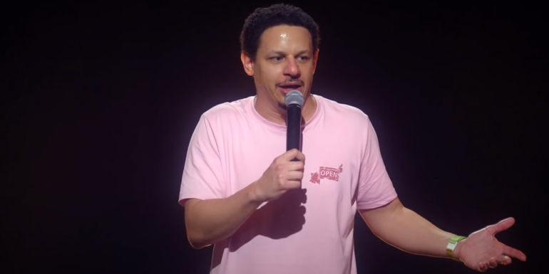 Eric Andre performing stand up in Legalize Everything on Netflix