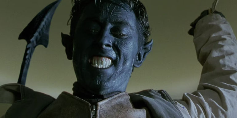 Alan Cumming as Nightcrawler holding up a knife in X2
