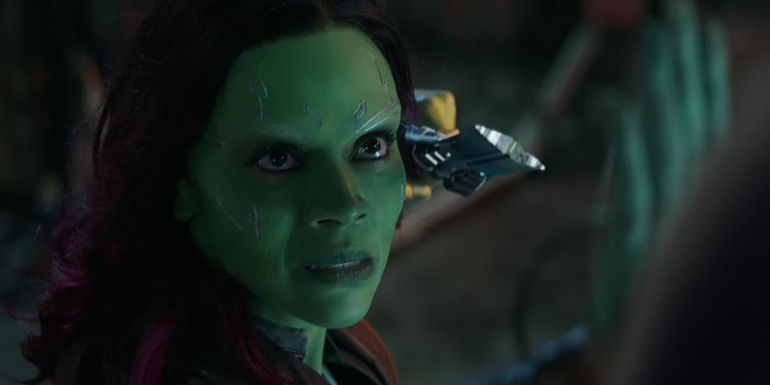 Zoe Saldana as Gamora in Avengers: Infinity War