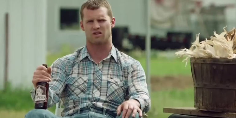 Jared Keeso as Wayne drinking in Letterkenny