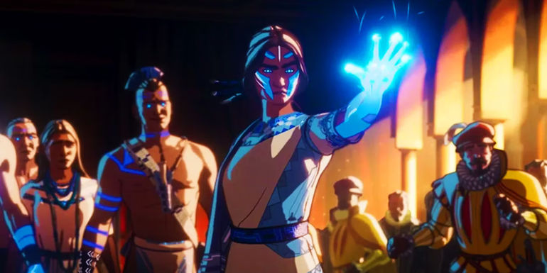 Kahhori leading the Mohawk people in What If...? season 2