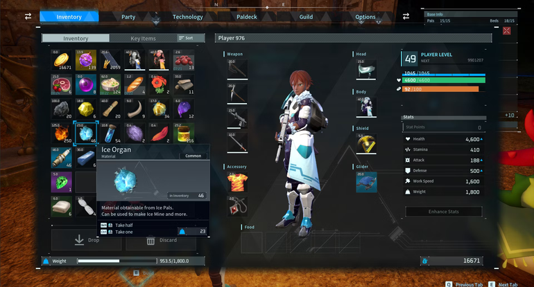 Using Ice Organ in Palworld