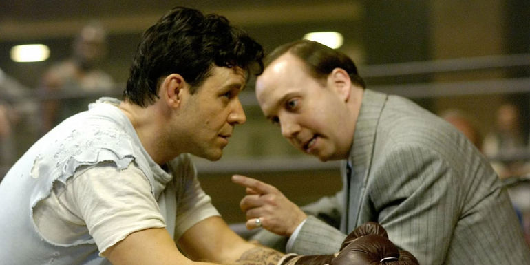 Paul Giamatti and Russell Crowe in Cinderella Man