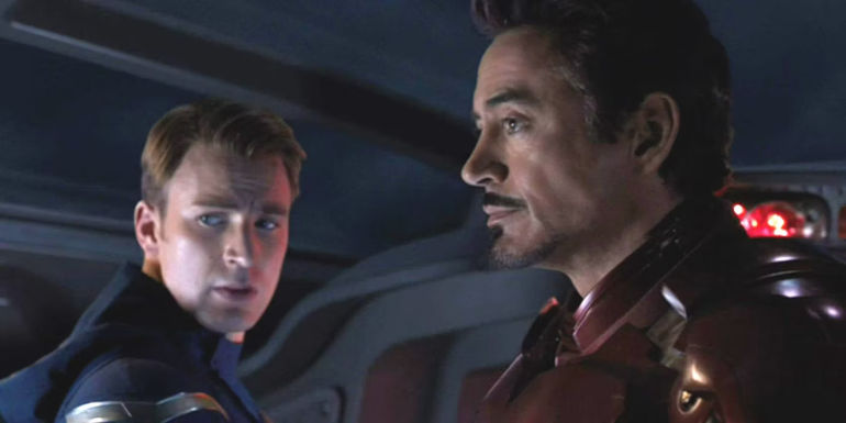 Tony Stark and Steve Rogers in Avengers 2012