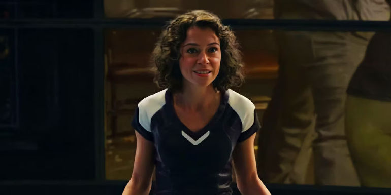 Jennifer Walters speaking to KEVIN in She-Hulk Attorney at Law's finale