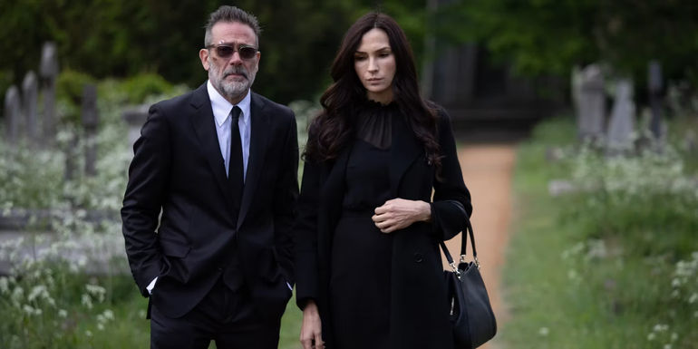 The Kanons attend their daughter's funeral in The Postcard Killings