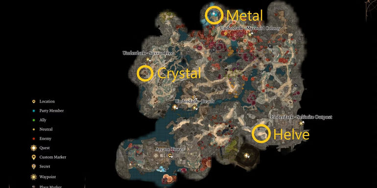 BG3 Underdark Icy Parts locations