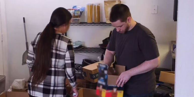 Clayton with his mom Violet in their apartment in 90 Day Fiance