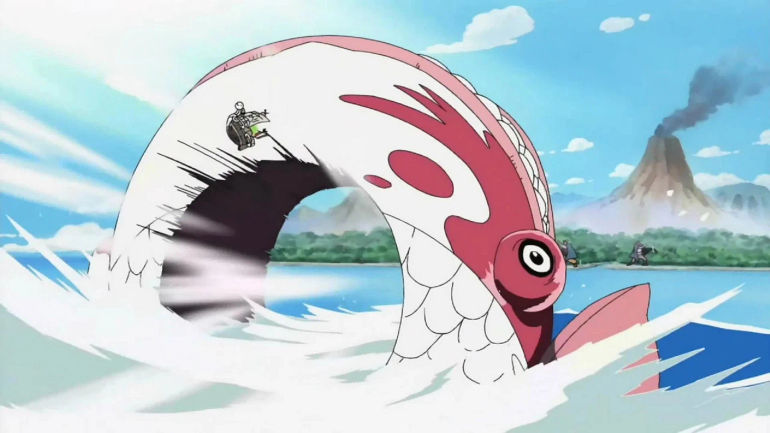 Dorry and Brogy's Hakoku attack as seen in the One Piece anime (Image via Toei Animation)
