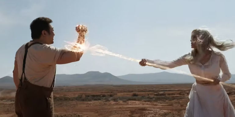 Gilgamesh and Thena training in Eternals