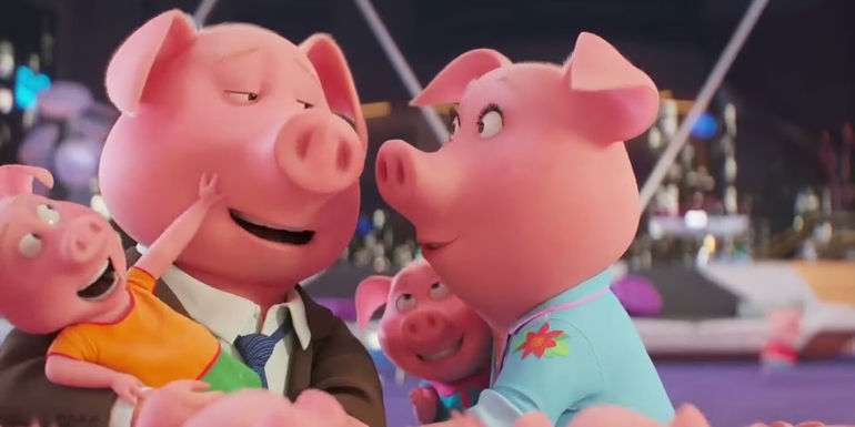 Rosita with her family in Sing 2