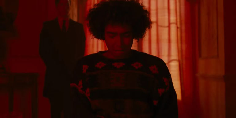 Farleigh crying in the dark after Felix's death in Saltburn