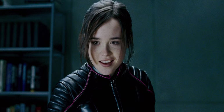 Elliot Page as Kitty Pryde smiling confidently in X-Men The Last Stand