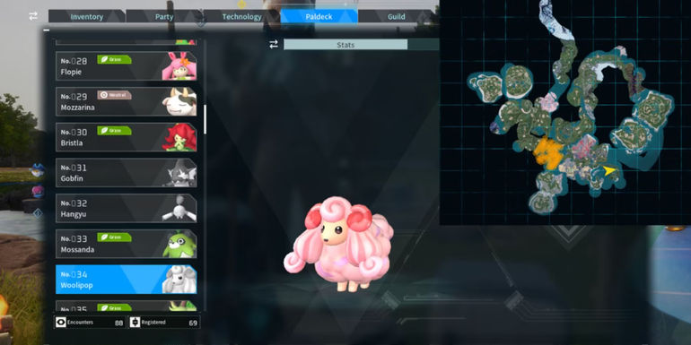 Woolipop in Palworld (its spawn location)