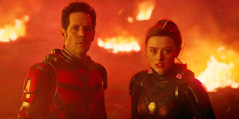 Ant-Man (Paul Rudd) and Cassie Lang (Kathryn Newton) in Ant-Man And the Wasp Quantummania