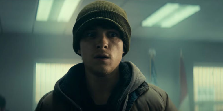 Tom Holland in a bank in Cherry