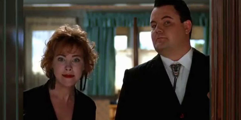 Delia (Catherine O'Hara) and Otho (Glenn Shadix) in Beetlejuice