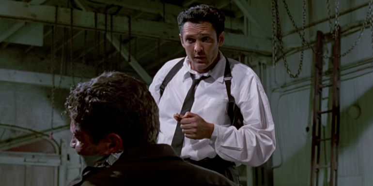 Mr Blonde tortures a cop in Reservoir Dogs