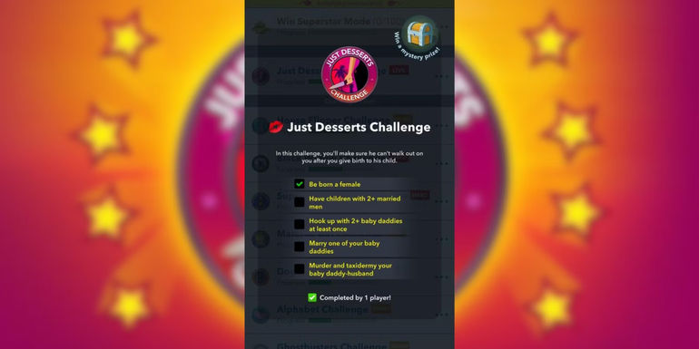 bitlife how to complete the just desserts challenge
